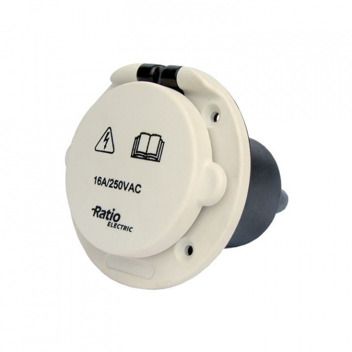 Landströmskontakt Med Vitt Vattentätt Easylock-Lock