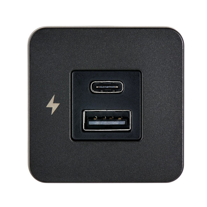 Tile USB-A & USB-C Laddare Svart