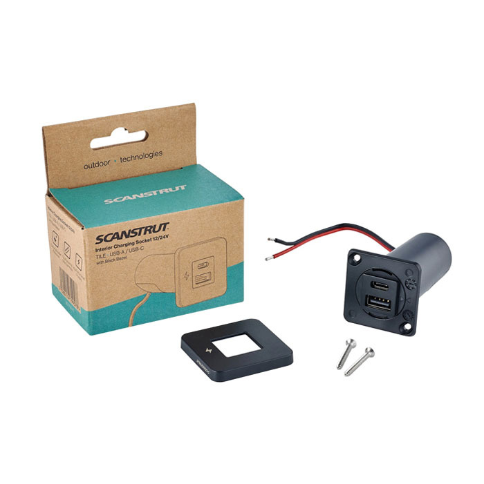 Tile USB-A & USB-C Laddare Svart