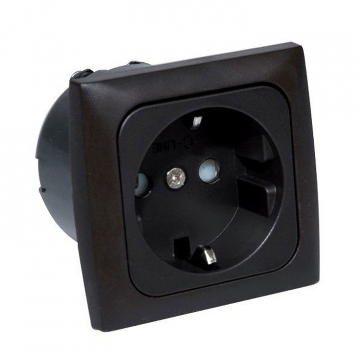 Strömuttag För Inbyggnad 220V Brun