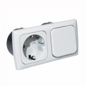 Strömuttag För Inbyggnad 220V Med Brytare Komplett Vit Strömuttag För Inbyggnad 220V Med Brytare Komplett Vit