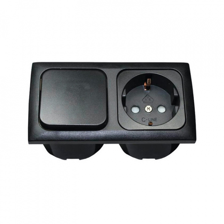 Strömuttag Med Brytare Svart 220V