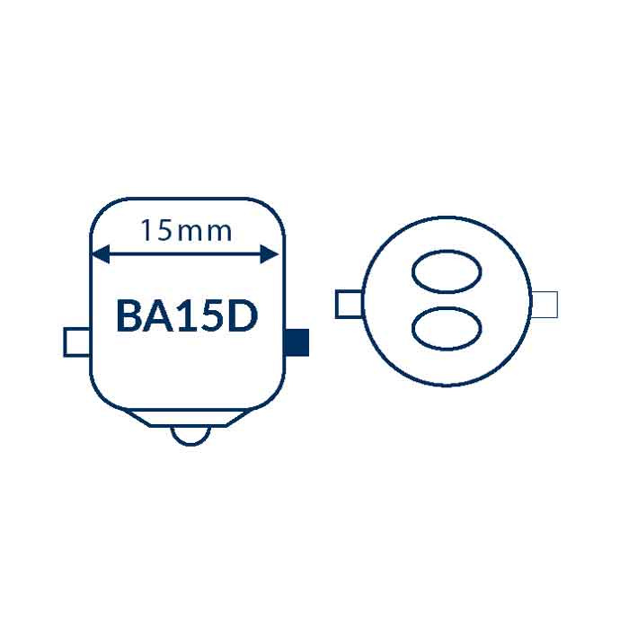 LED-lampa Vit/Röd BA15d Ø32x38mm 10-35V 0,6/1,6W 5/10 W