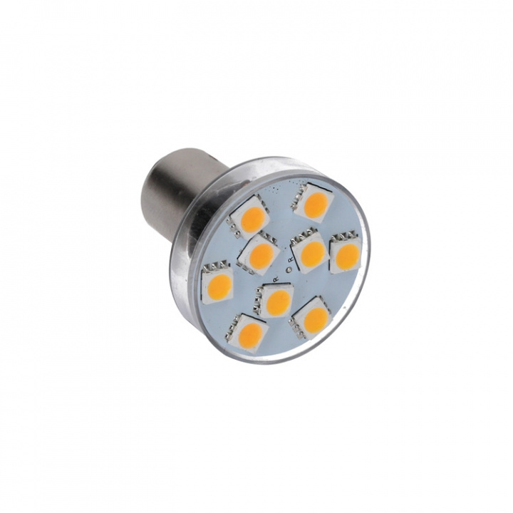 LED-Bajonett Röd/Vit BA15S Ø 32x38 mm 10-35vdc 10W