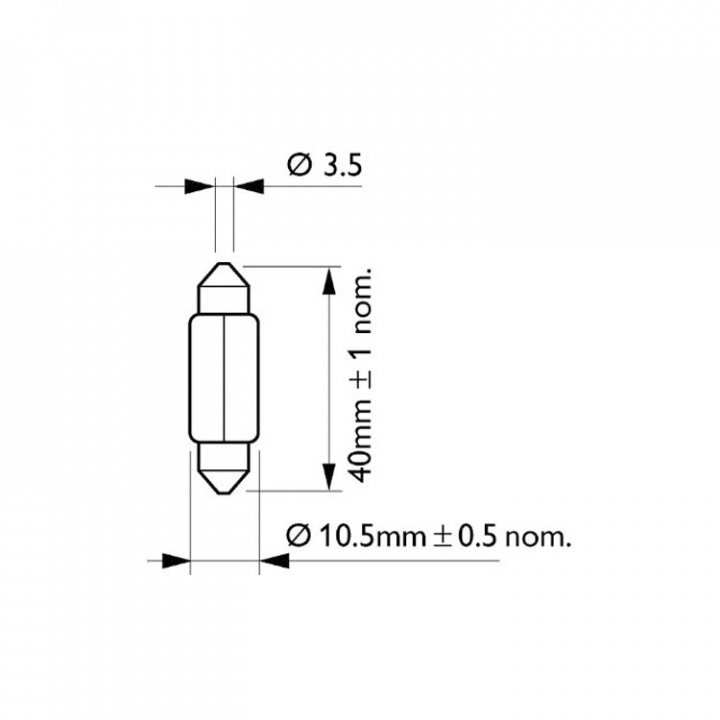 Spollampa 12V 10W SV8.5