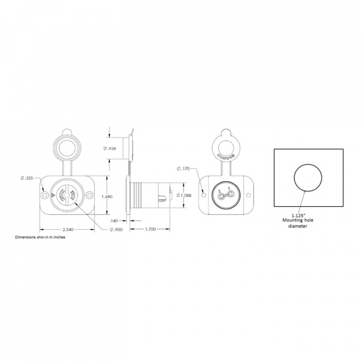 Uttag 2x 5-8mm Kabel