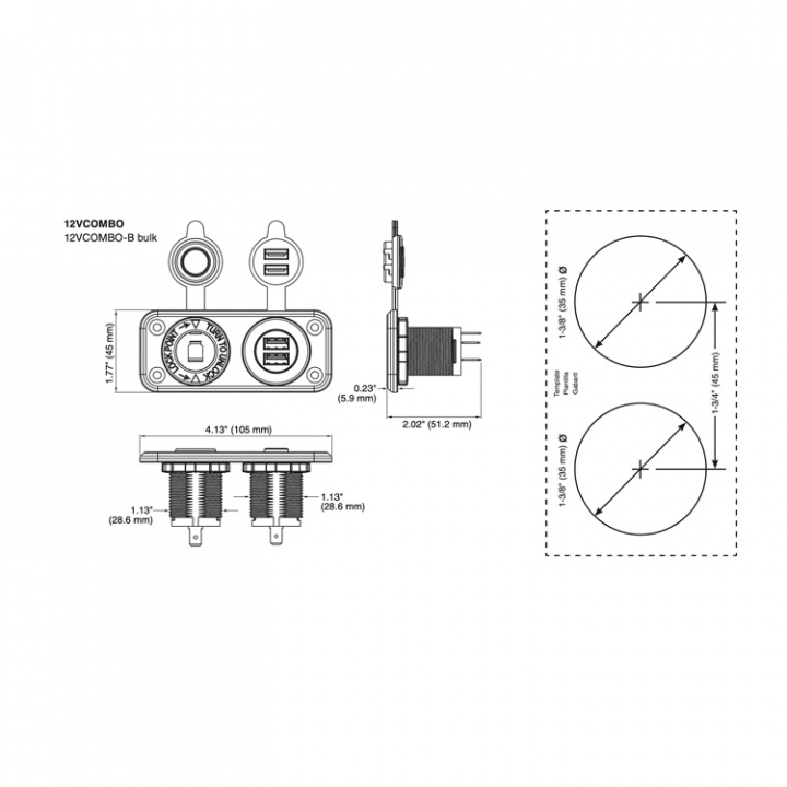 12V Uttag / 2x USB Uttag SeaLink