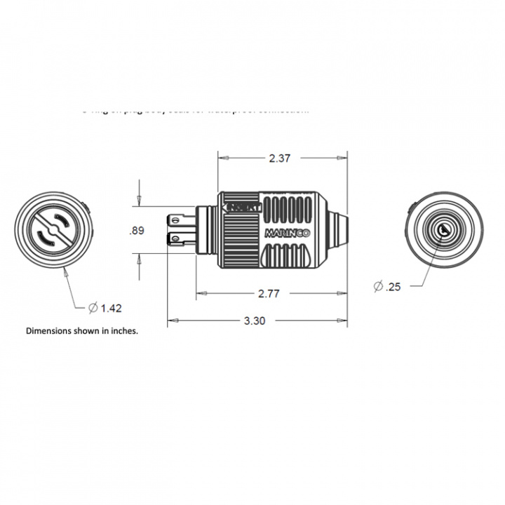 Uttag/kontakt Elmotor 2x 1-8mm Kabel