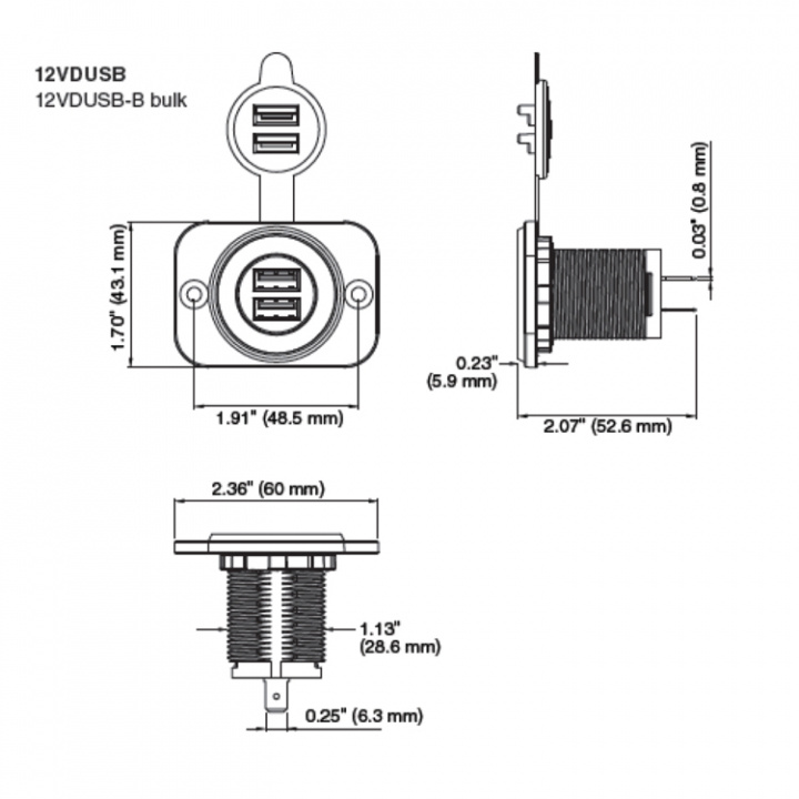 Uttag 2x USB SeaLink