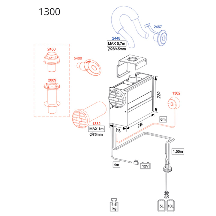 Fotogenvärmare 1300   