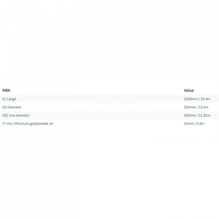 Trumma Aluminium Ø 300x10x1000mm (6082-T6)