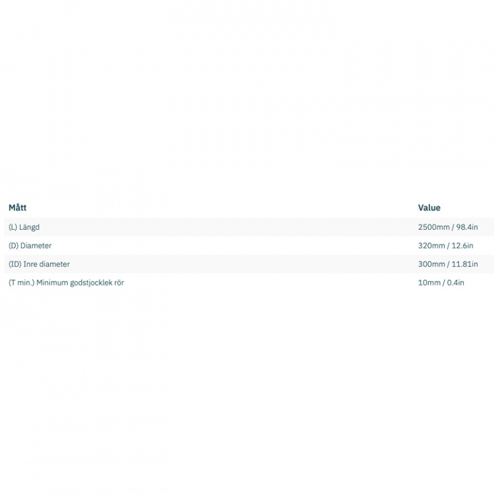 Tunnel Aluminium Ø300x10x2500mm (6082-T6)