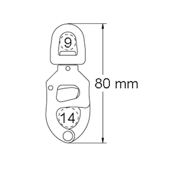 Triggersnap Skothake Litet Öga Brottstyrka 2000kg