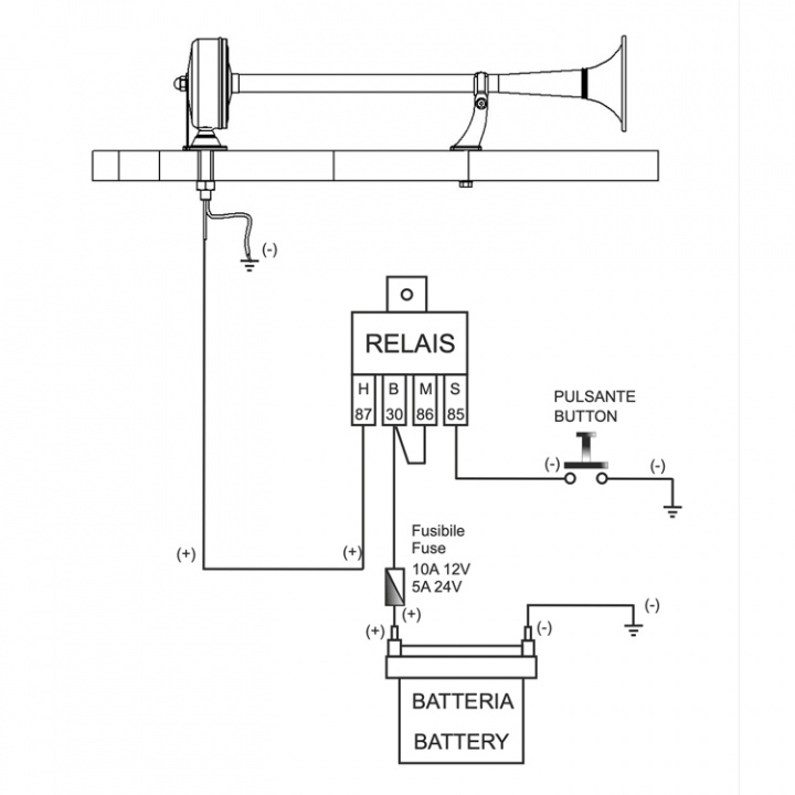 EMX1 Signalhorn Enkelt 24V