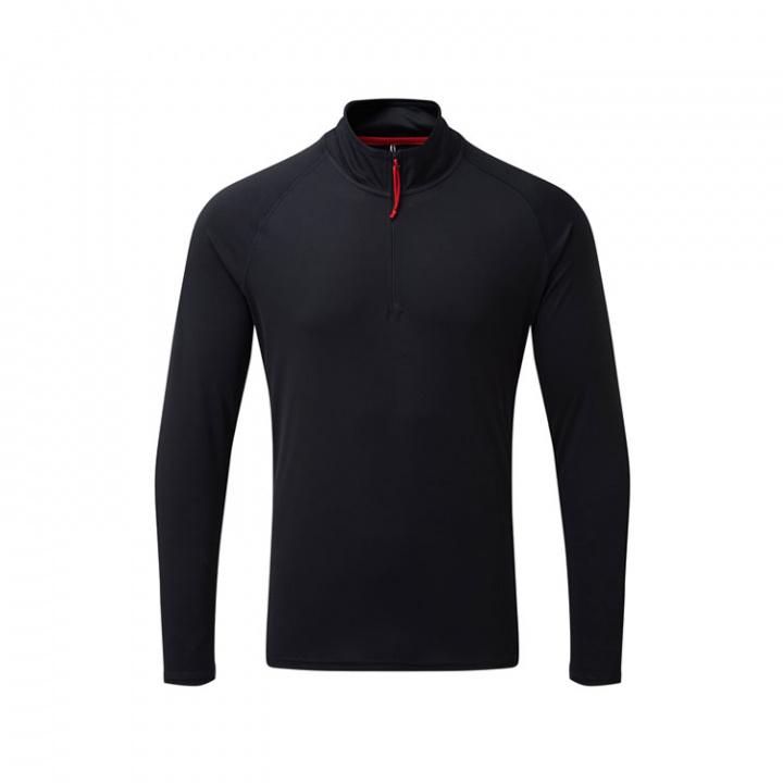UV009 Men's UV Långärmad Zip T-shirt Navy