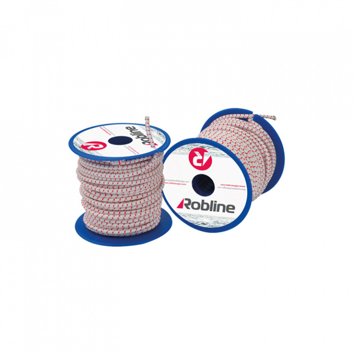 Gummilina Shock Cord Svart/Röd/Vit 10-pack