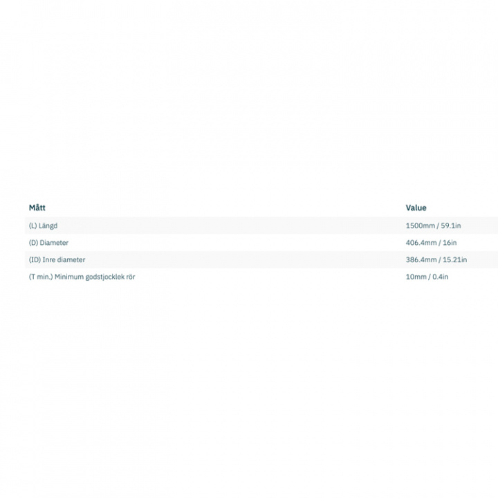 Trumma Stål Ø 386x10x1500mm