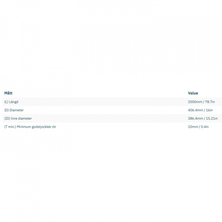 Trumma Stål Ø 386x10x2000mm