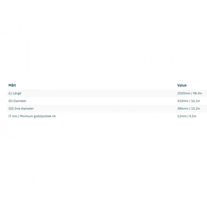 Tunnel Aluminium Ø386x12x2500mm