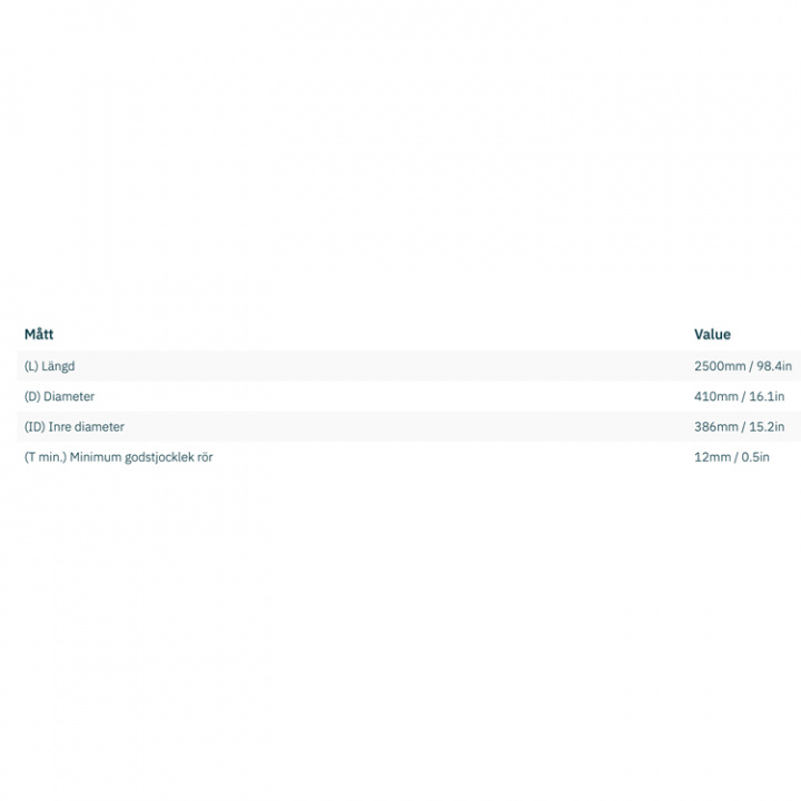 Tunnel Aluminium, Ø386x12x3000mm