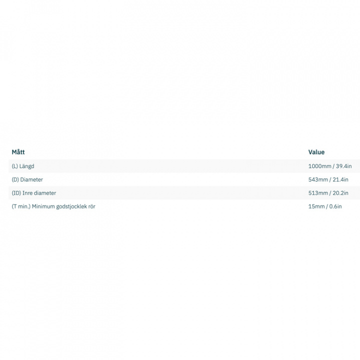Tunnel Aluminium Ø513x15x1000mm (SH1000)
