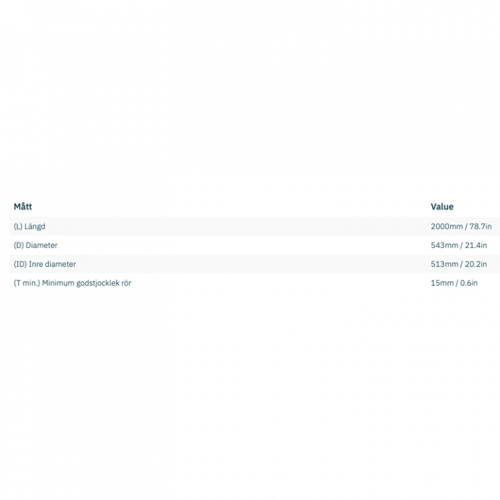 Tunnel Aluminium Ø513x15x2000mm (SH1000)