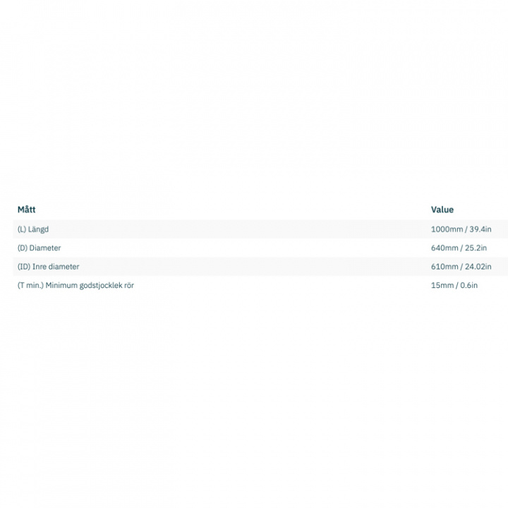 Tunnel Aluminium, Ø610x15x1000mm (Alu-5083)
