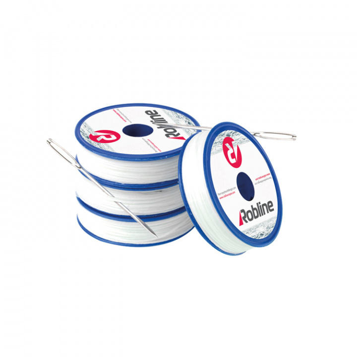 Vaxat Tackelgarn Med Nål Vit 0.8 mm 80 m 