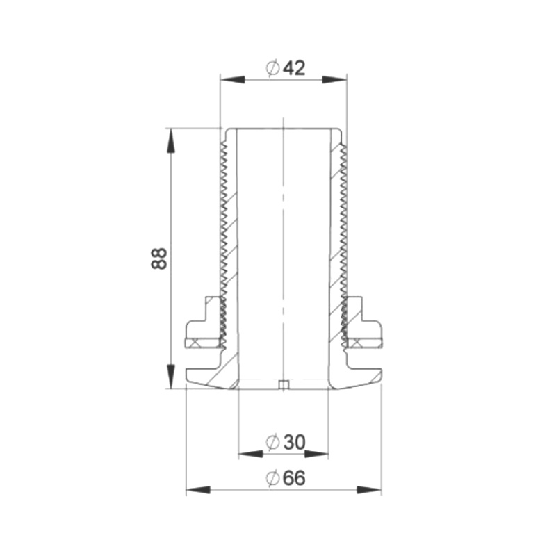 Bordsgenomföring Plast 1 1/4'' Gänga Svart