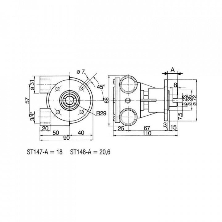 Kylvattenpump För Motor ST147
