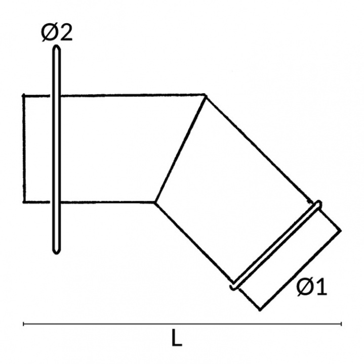 Avgasgenomföring Rostfri Vinkel 45°