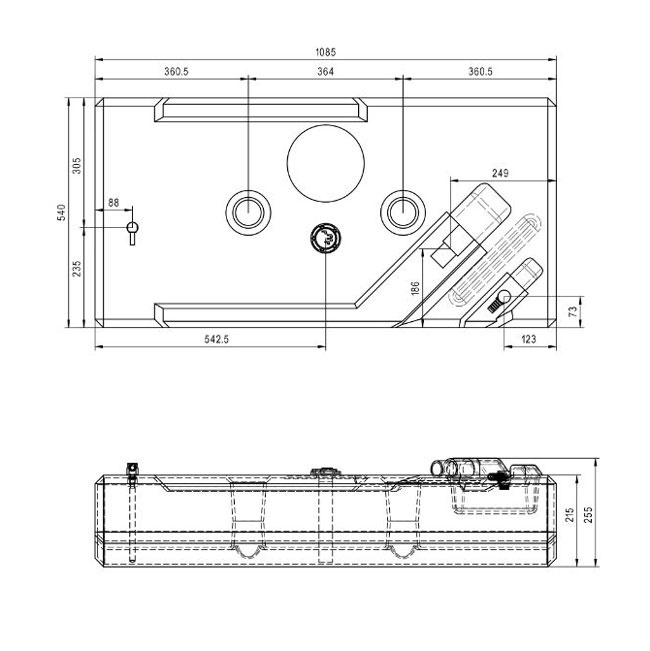 Bränsletank plast 91l