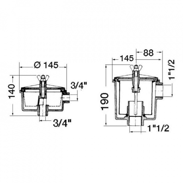 Sjövattenfilter Plast 300 1 1/2