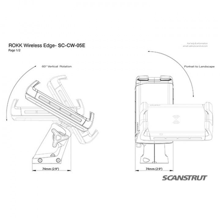 Rokk Edge Mobilhållare Med Trådlös Laddning 10W