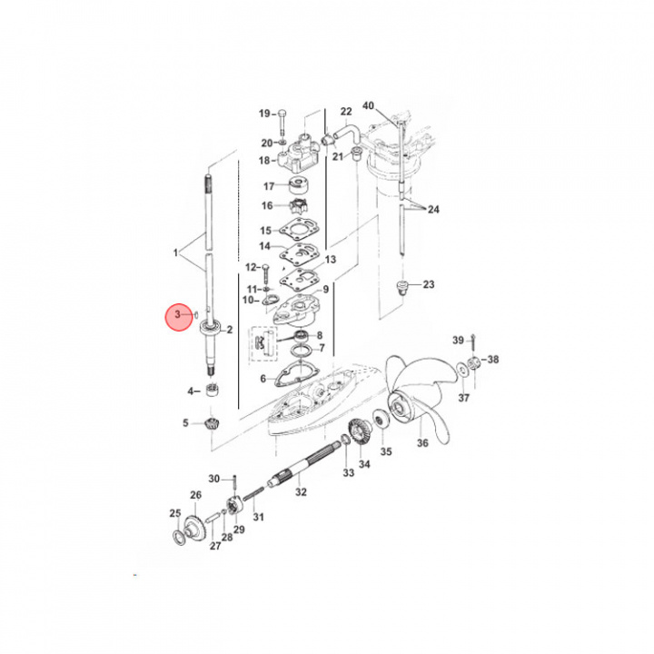 Krysskil Impeller Mercury 2-10 hk (16155)
