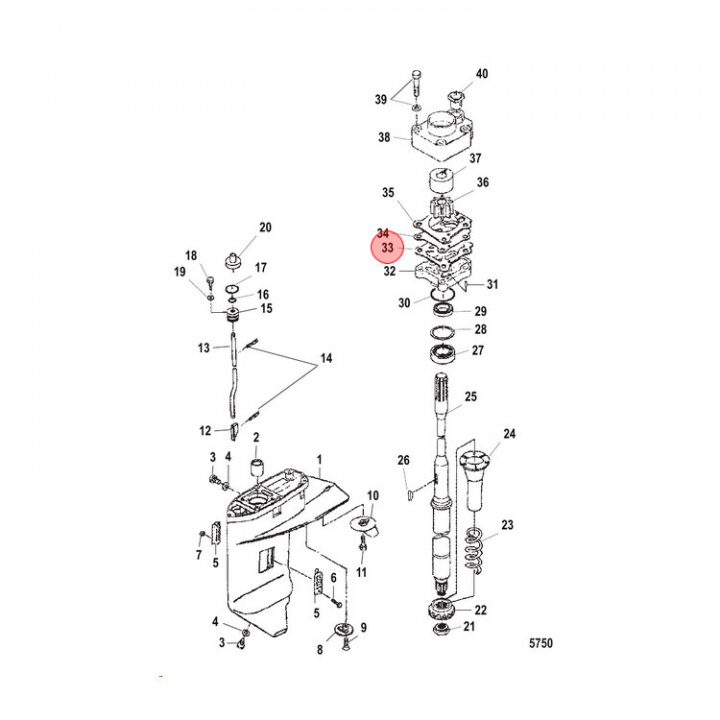 Impellerhuspackning 25-30 hk (161602)