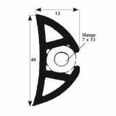 Fenderlist Med Läpp 40 mm Svart 50 m Rulle Fenderlist Med Läpp 40 mm Svart 50 m Rulle