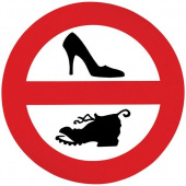 Klistermärke 135x135 mm - Inga Skor Klistermärke 135x135 mm - Inga Skor