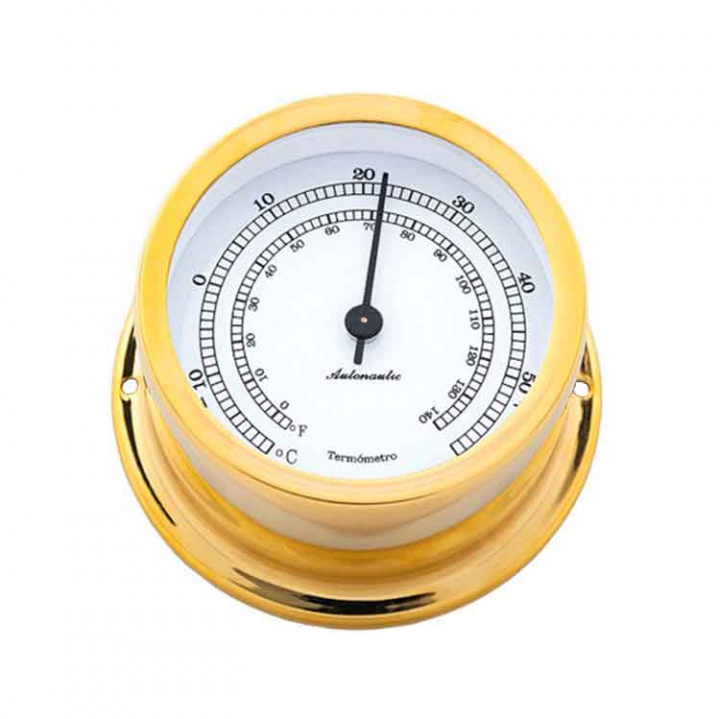 Minor 72 Termometer Ø72/50mm Förgylld Mässing