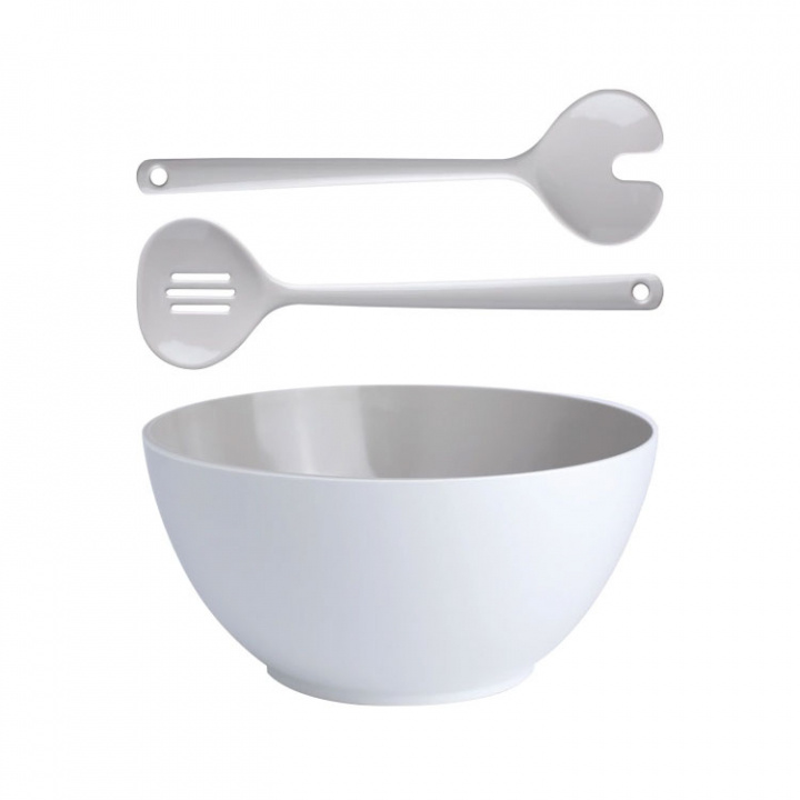 MB Harmony Salladsskål & Salladsbestick Vit/Beige