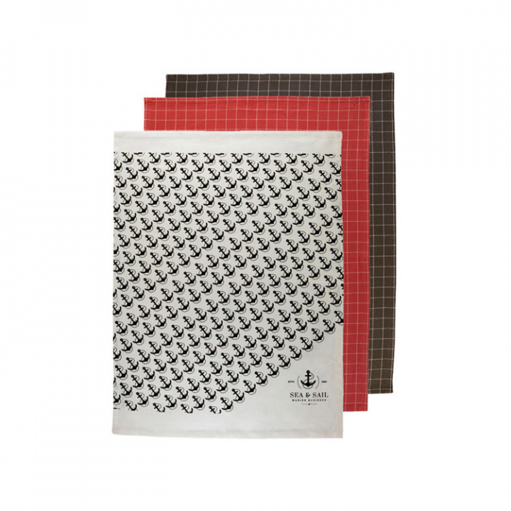 Sea & Sail Kökshandduksset 70x50 cm 3-pack