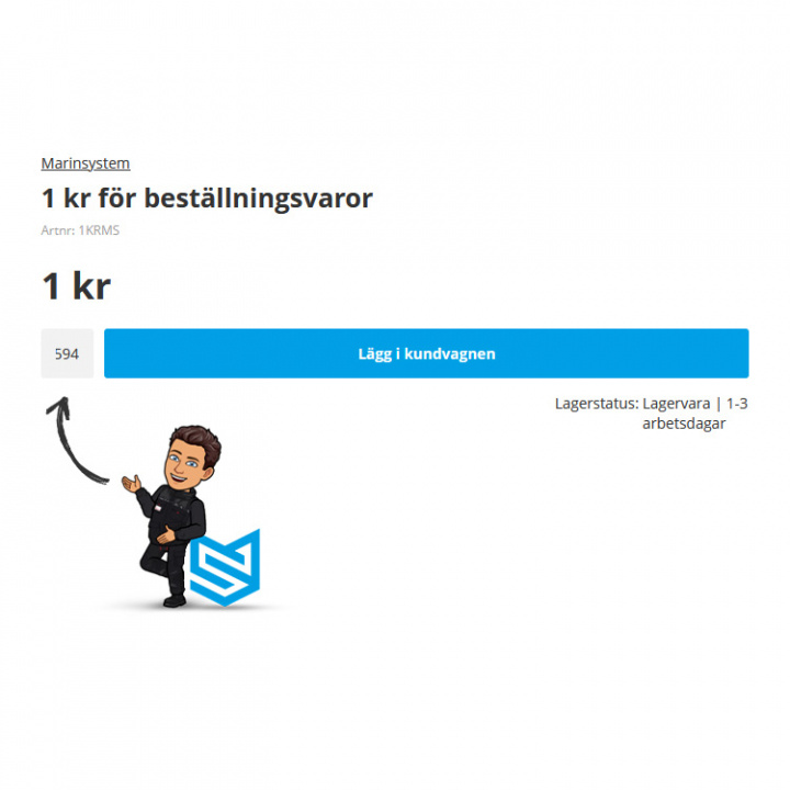 1 kr för beställningsvaror