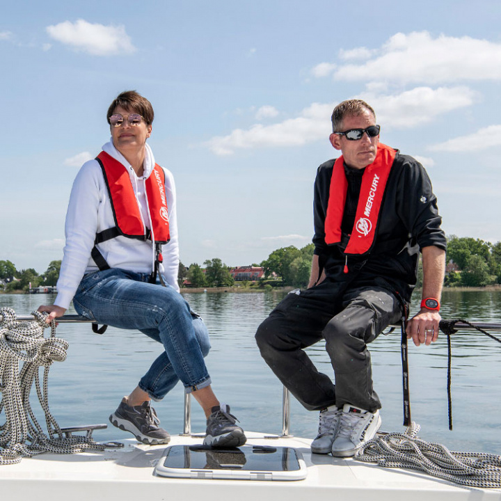 Flytväst Automatisk 165N Röd Med Safety Harness