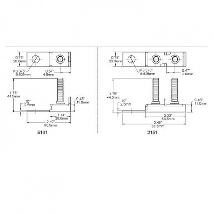 Säkringshållarblock 30-300A 2st Anslutningar