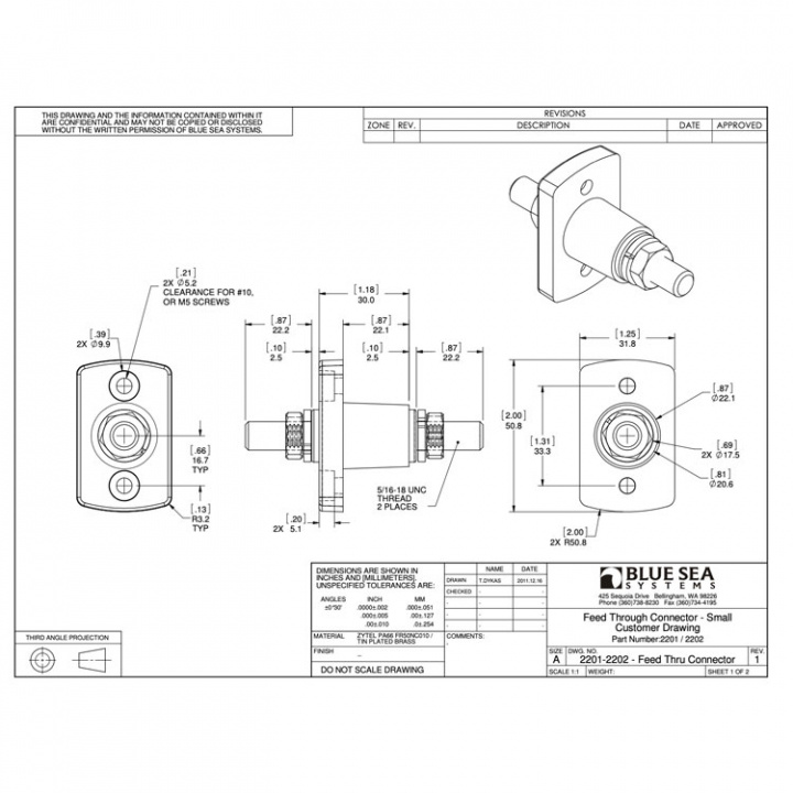 Genomföring 250A M8 Röd