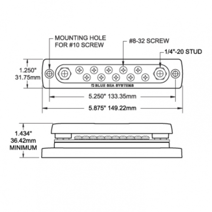 Plint 10x4,2mm 2x6,3mm 150A