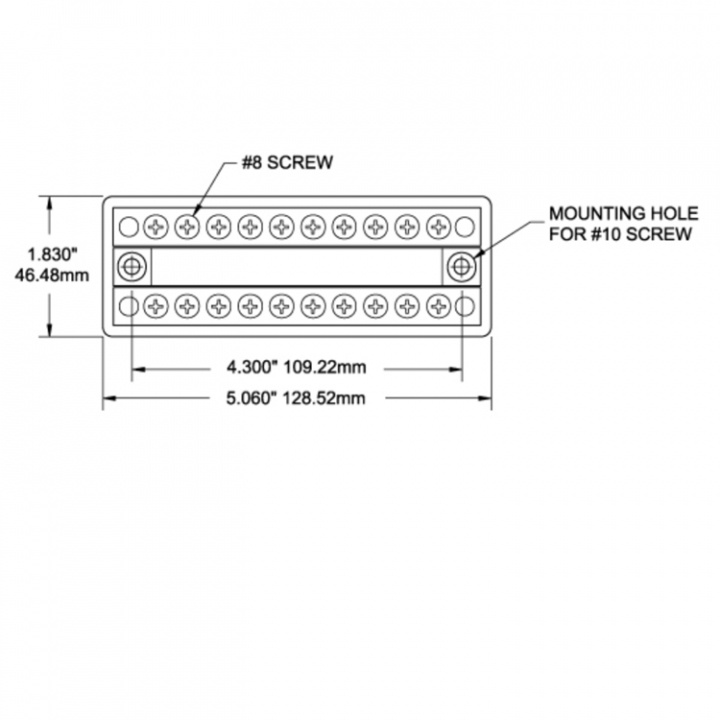 Dubbelplint 10x4,2mm 100A