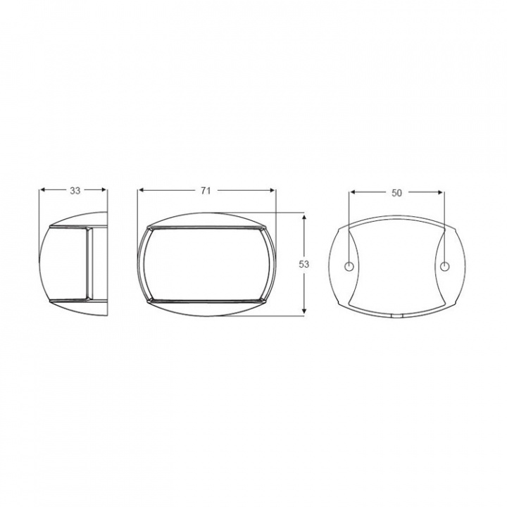 NaviLED Compact Babordslanterna 12V -20m v