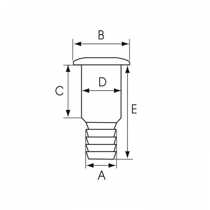 Bordsgenomföring Med Nippel Plast Vit 25 mm
