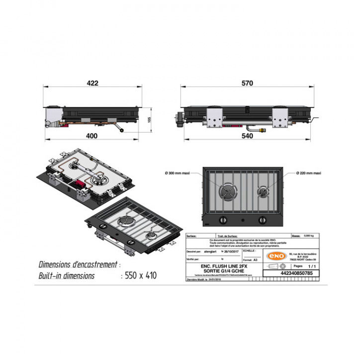 Inbyggnadshäll Flush 2-Lågig